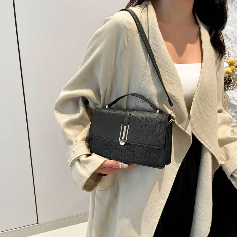 Women PU Shoulder Bag Fashion Tote Bag Large Capacity Elegant Tote Handbag Solid Color Stylish Crossbody Bag Outdoor Travel Bag