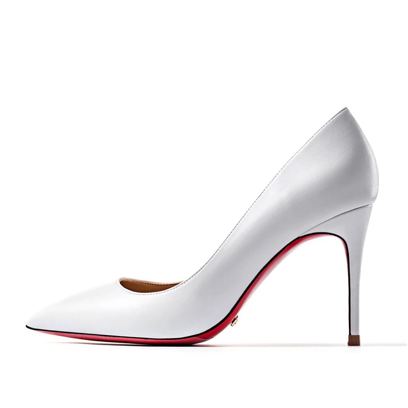 Spring New 12cm Sheep Pattern Brown Etiquette High Heels Women's Thin Heels Pointed Sexy Versatile Single Shoes Women