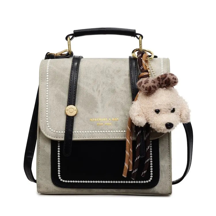 Elegant 3-in-1 Denim Women's Backpack, Stylish Crossbody Shoulder Bag for Casual Travel Short Trips, Trendy Matronly Fashion Bag