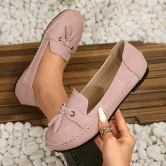 Women's Round Head Loafers Fashion Non-slip Soft Comfortable Flats Shoes