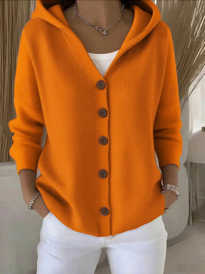Ins Button Hooded Sweater Fashion