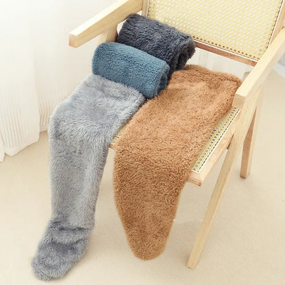 Over Knee High Fuzzy Long Socks Winter Warm Cold Leg Knee