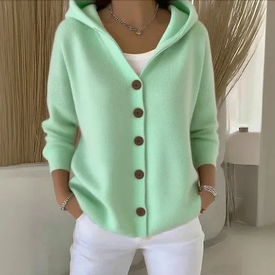 Ins Button Hooded Sweater Fashion