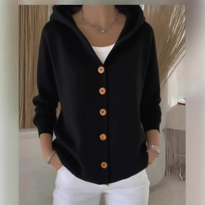 Ins Button Hooded Sweater Fashion