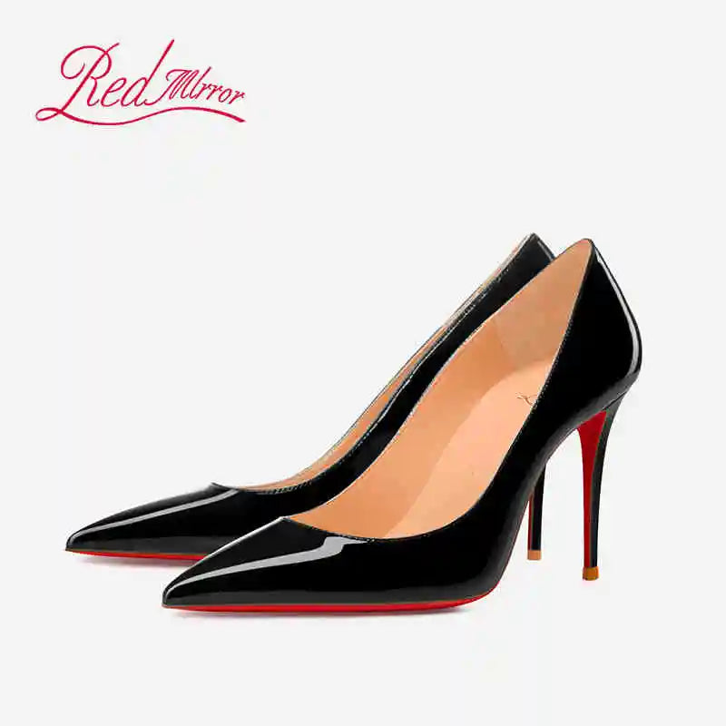 Women heels Naked color Women's elegant high heel Luxury Black shoes woman 2025 Red Shiny Bottoms Pointed Toe party Ladies Women