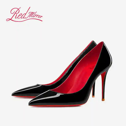 Women heels Naked color Women's elegant high heel Luxury Black shoes woman 2025 Red Shiny Bottoms Pointed Toe party Ladies Women