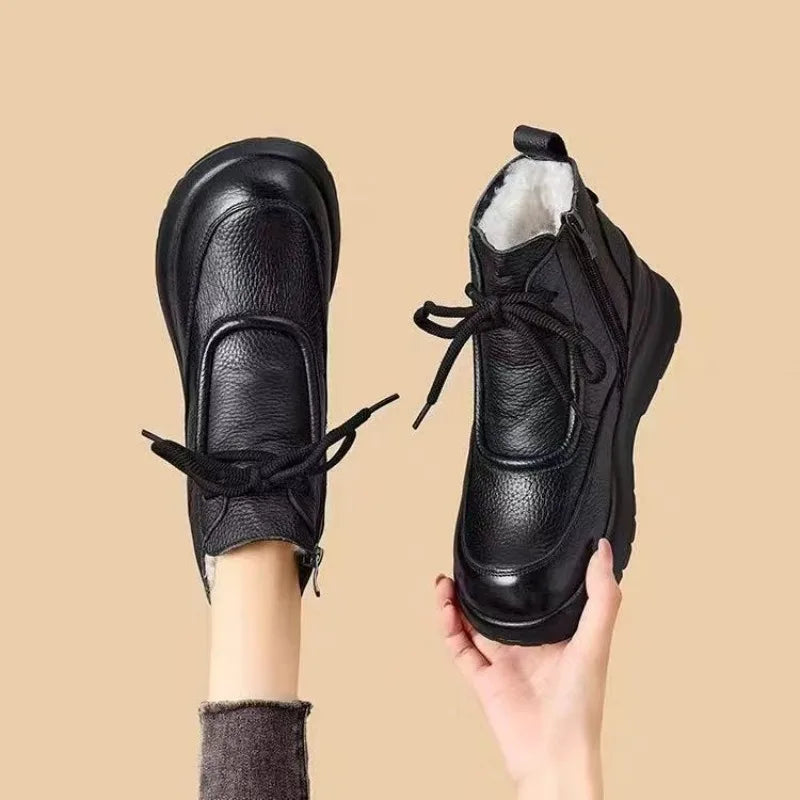 2026New Women's Snow Boots Fashion Platform Boots for Women Winter Plush Warm Cotton Shoes Waterproof Ankle Boots Botas De Mujer
