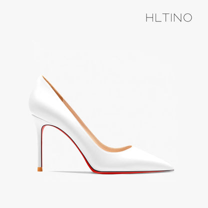 Women's Heels Luxury Designer Black Matte 12cm High Heels Red Bottom Pointed Toe Stiletto Pumps Elegant Women Party Prom Shoes