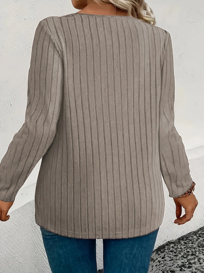 Plus Size Elegant Casual Woman T-Shirt Fashion Loose T-Shirt Woman Temperament Long sleeve T-Shirt Holiday Weekend