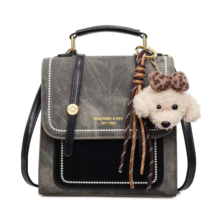 Elegant 3-in-1 Denim Women's Backpack, Stylish Crossbody Shoulder Bag for Casual Travel Short Trips, Trendy Matronly Fashion Bag