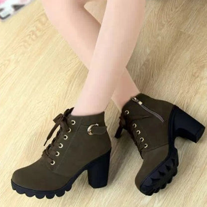 Women's Large Size Ankle Boots Autumn And Winter Cross-Strap Short Boots Gift for Christmas Birthday New Year