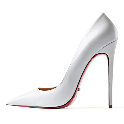 Spring New 12cm Sheep Pattern Brown Etiquette High Heels Women's Thin Heels Pointed Sexy Versatile Single Shoes Women