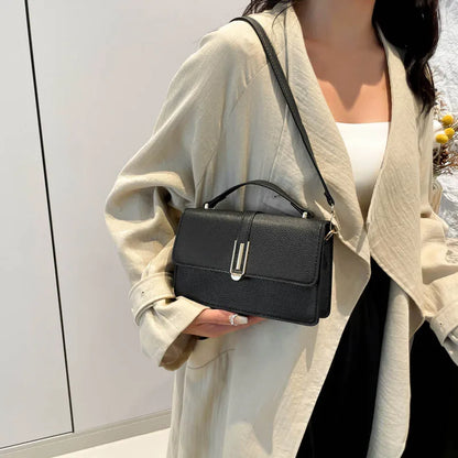 Women PU Shoulder Bag Fashion Tote Bag Large Capacity Elegant Tote Handbag Solid Color Stylish Crossbody Bag Outdoor Travel Bag