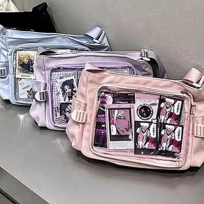 New Japan Style Transparent Postcard Display Shoulder Women Badge DIY Decoration Crossbody Bag Anime Expo Class Tote Itabag