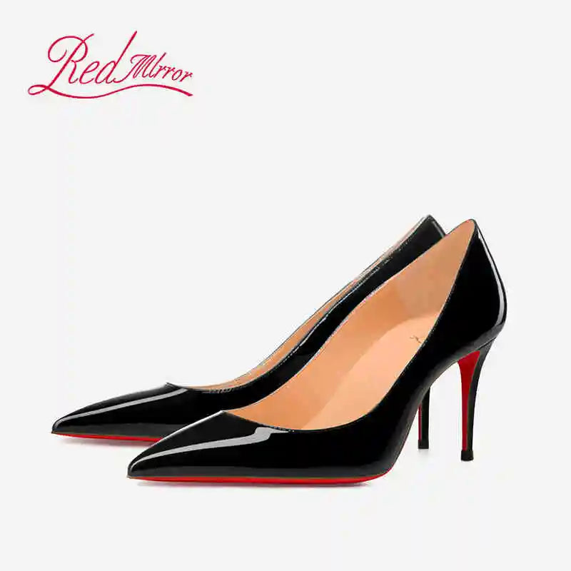 Women heels Naked color Women's elegant high heel Luxury Black shoes woman 2025 Red Shiny Bottoms Pointed Toe party Ladies Women