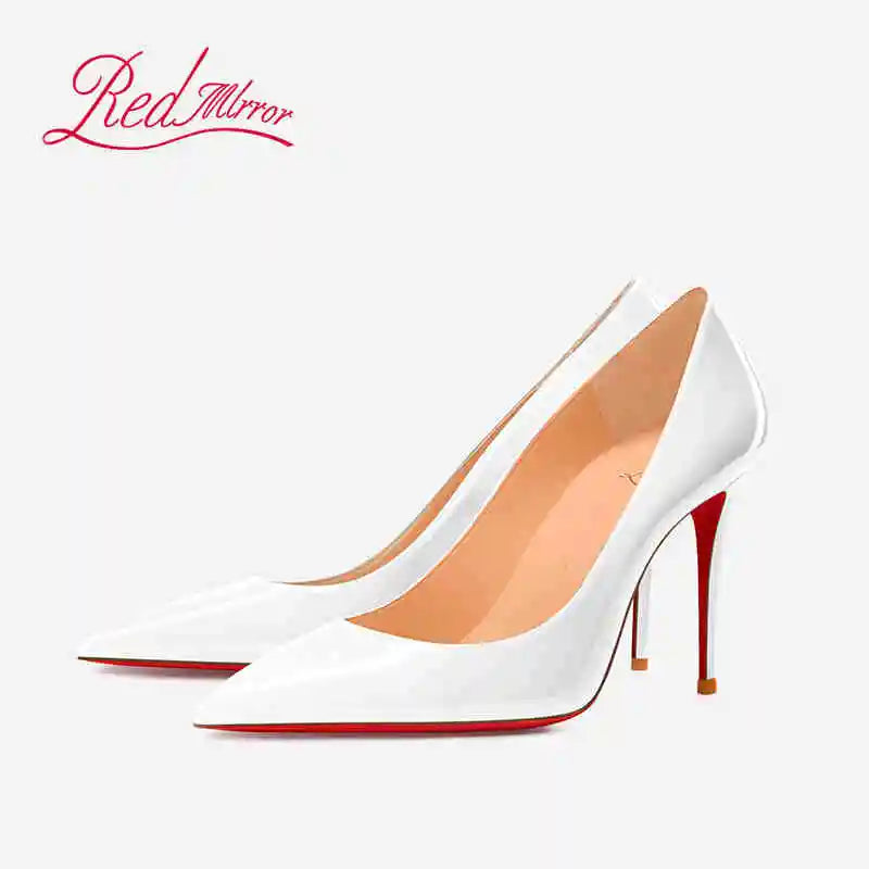Women heels Naked color Women's elegant high heel Luxury Black shoes woman 2025 Red Shiny Bottoms Pointed Toe party Ladies Women