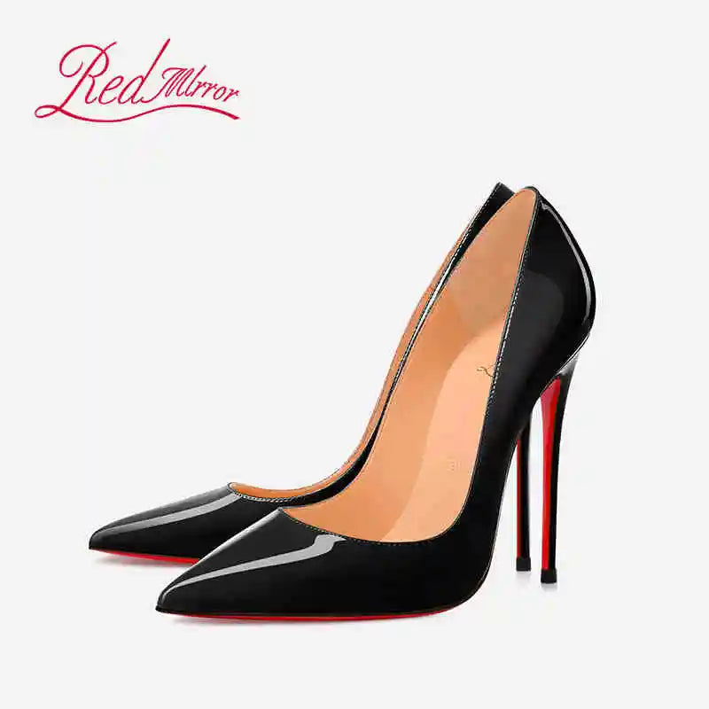 Women heels Naked color Women's elegant high heel Luxury Black shoes woman 2025 Red Shiny Bottoms Pointed Toe party Ladies Women