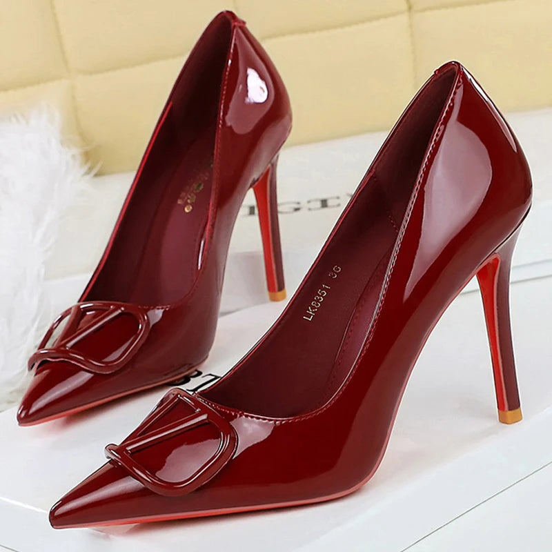 BIGTREE Shoes Women Pumps Fashion New Style High Heels Sexy Party shoes patent leather Women heels 10 CM Thin heels Luxury 2026