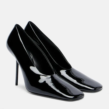 European and American Spring and Autumn Fashion Stiletto Single Shoes Fashion Shallow Mouth Temperament Square HeadWomen's Shoes