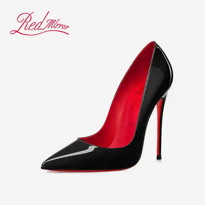 Women heels Naked color Women's elegant high heel Luxury Black shoes woman 2025 Red Shiny Bottoms Pointed Toe party Ladies Women