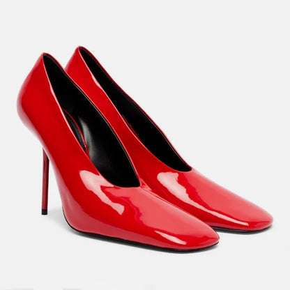 European and American Spring and Autumn Fashion Stiletto Single Shoes Fashion Shallow Mouth Temperament Square HeadWomen's Shoes