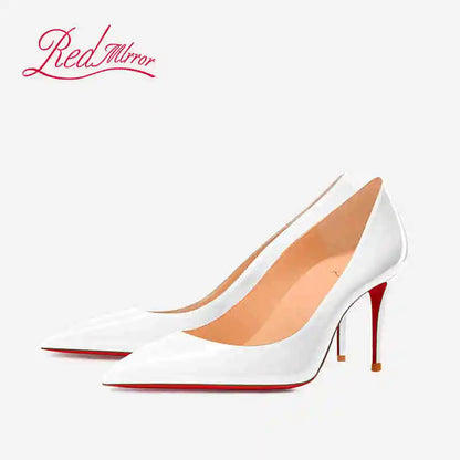 Women heels Naked color Women's elegant high heel Luxury Black shoes woman 2025 Red Shiny Bottoms Pointed Toe party Ladies Women