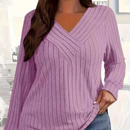 Plus Size Elegant Casual Woman T-Shirt Fashion Loose T-Shirt Woman Temperament Long sleeve T-Shirt Holiday Weekend