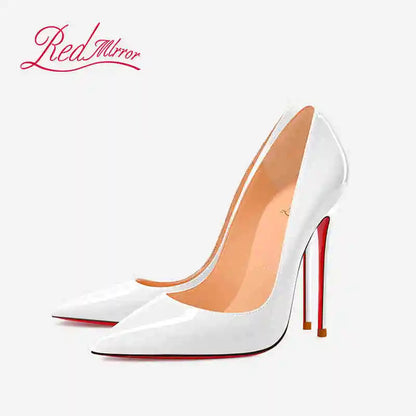 Women heels Naked color Women's elegant high heel Luxury Black shoes woman 2025 Red Shiny Bottoms Pointed Toe party Ladies Women