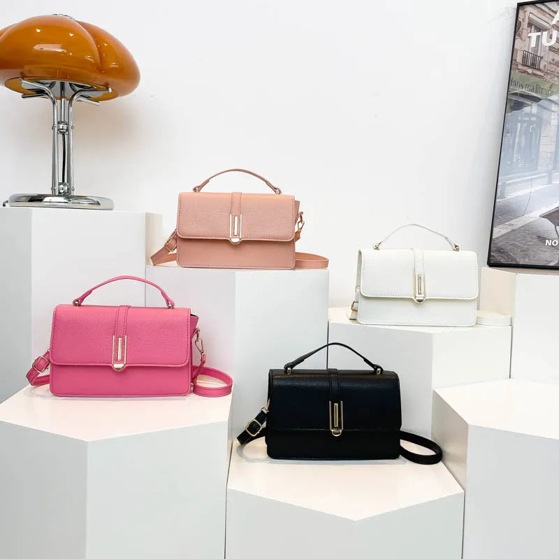 Women PU Shoulder Bag Fashion Tote Bag Large Capacity Elegant Tote Handbag Solid Color Stylish Crossbody Bag Outdoor Travel Bag