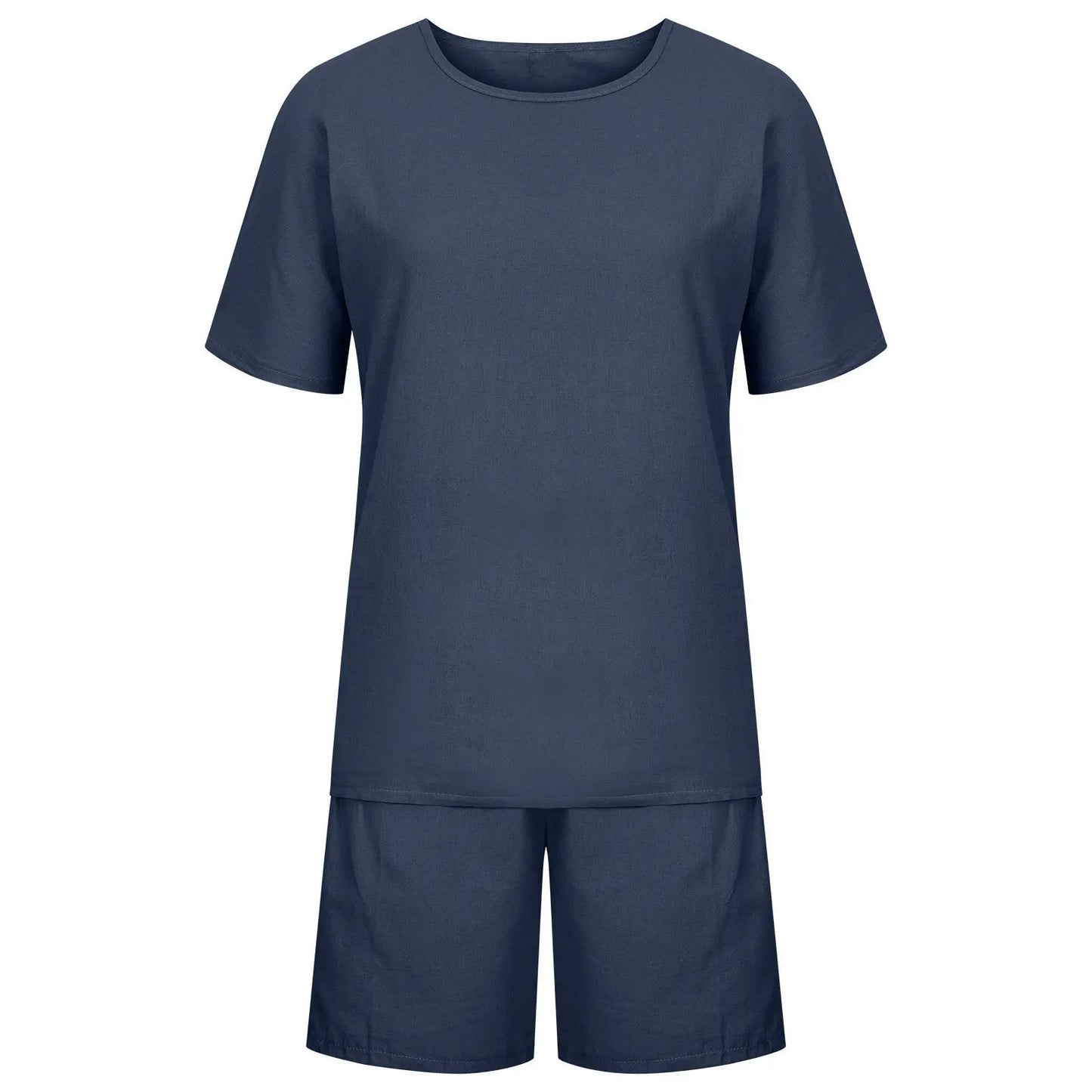 Summer New Cotton Linen Suit Plus Size Casual Sportswear Temperament Fashion Loose Short-sleeved Top Shorts Two-piece Set