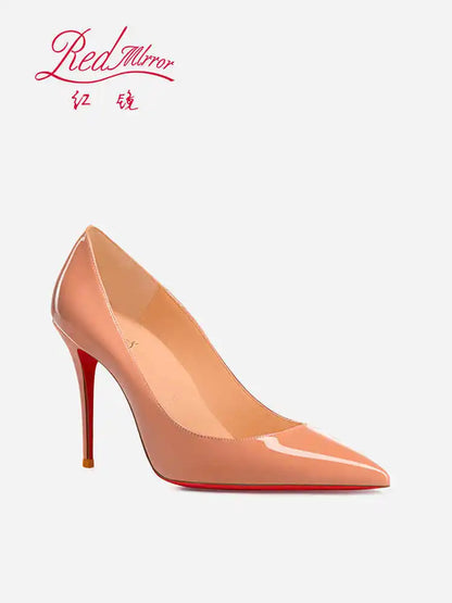 Women heels Naked color Women's elegant high heel Luxury Black shoes woman 2025 Red Shiny Bottoms Pointed Toe party Ladies Women