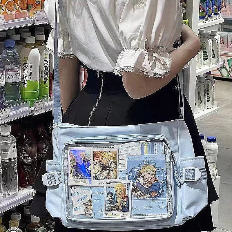 New Japan Style Transparent Postcard Display Shoulder Women Badge DIY Decoration Crossbody Bag Anime Expo Class Tote Itabag