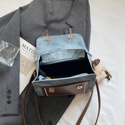 Elegant 3-in-1 Denim Women's Backpack, Stylish Crossbody Shoulder Bag for Casual Travel Short Trips, Trendy Matronly Fashion Bag