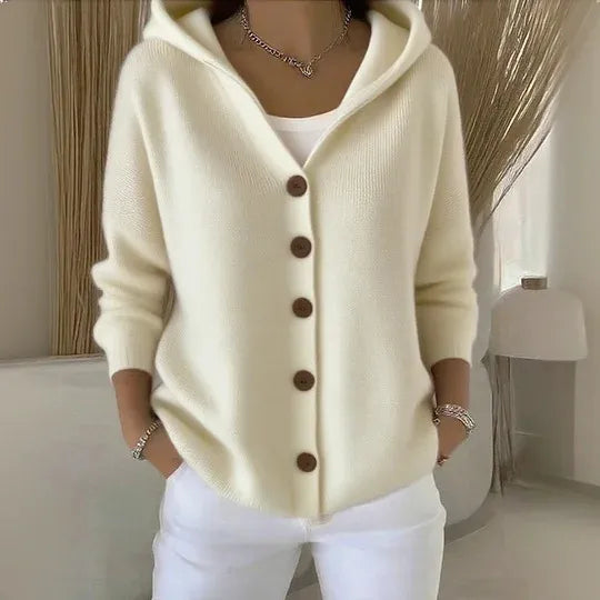 Ins Button Hooded Sweater Fashion