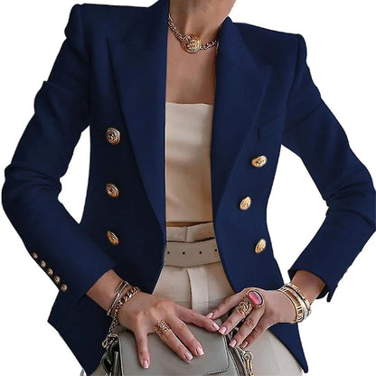 Women's New Solid Color Fashion Casual Suit Short Jacket