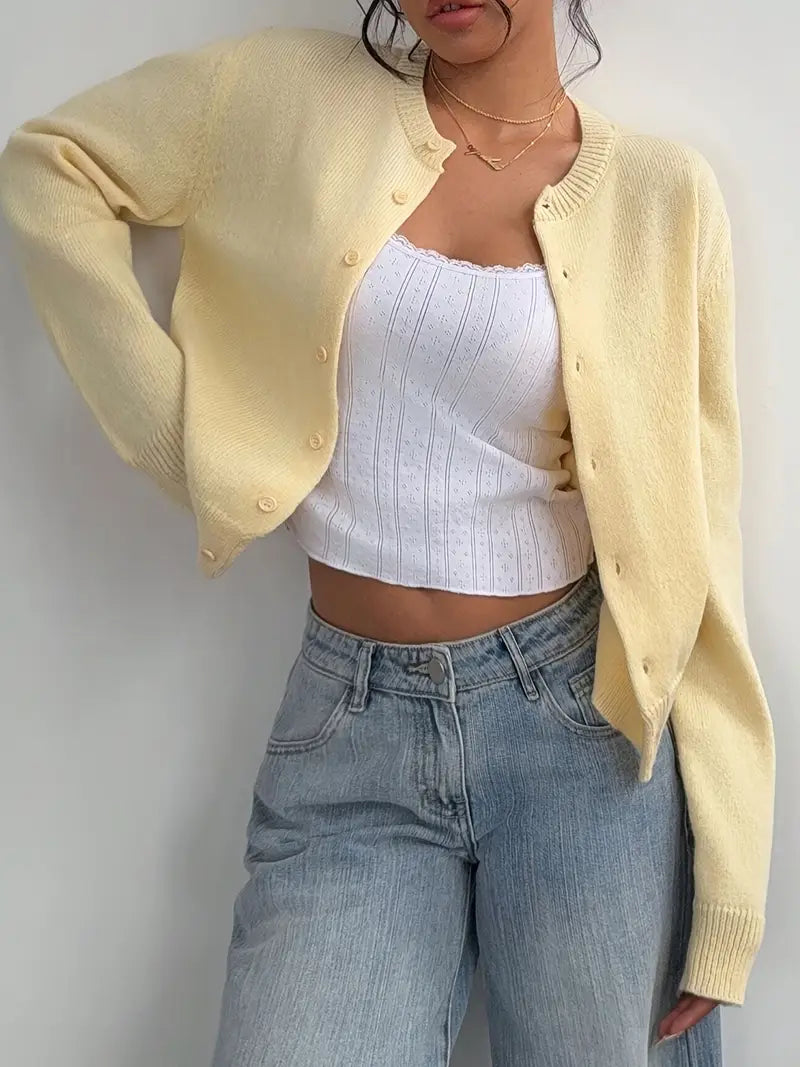 Chic Long Sleeved Knitted Cardigan Fashion sweater