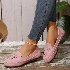 Women's Round Head Loafers Fashion Non-slip Soft Comfortable Flats Shoes