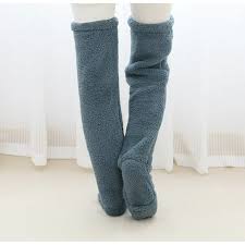 Over Knee High Fuzzy Long Socks Winter Warm Cold Leg Knee