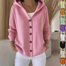 Ins Button Hooded Sweater Fashion