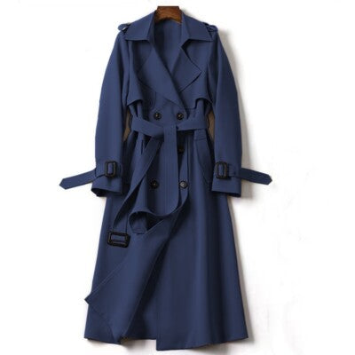 Double-breasted Mid-length Tie Trench Coat